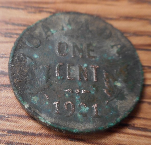 1921 Canadian small cent, found in FR park.