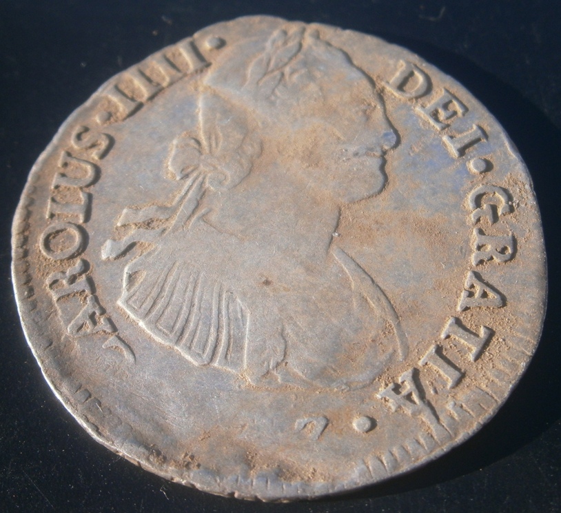 Awesome 2 Reales, found by Mike Silvia in RI park- great shape except for date area.
