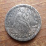 1854 Seated Liberty dime- stained but in great shape