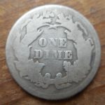 1868 Seated dime reverse