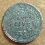 1890 Seated dime reverse