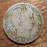 1892-O Barber quarter- first year of issue
