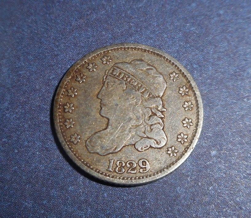 Obverse of 1829 Capped Bust Half Dime- great find- Yarmouth Park