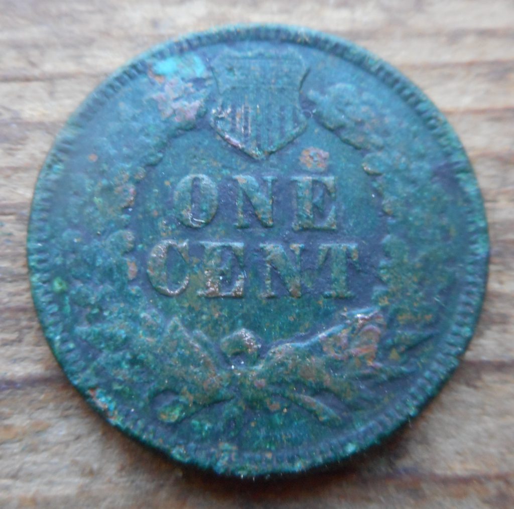 Reverse of rare date 1872 Indian cent- RI Park