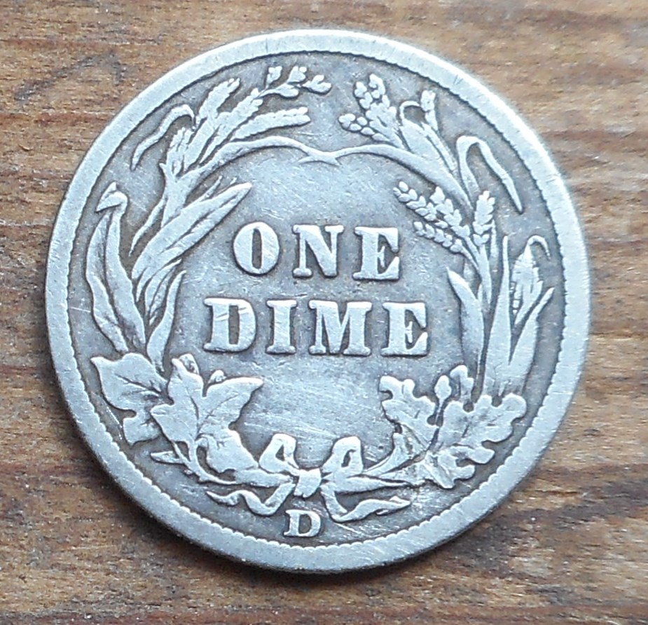 Nice 1909-D Barber dime from RI park