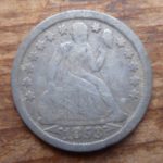 1853 Seated Liberty dime, arrows at date