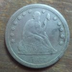 1877 Seated quarter obverse- found at the same time as the 1876 quarter in Plympton