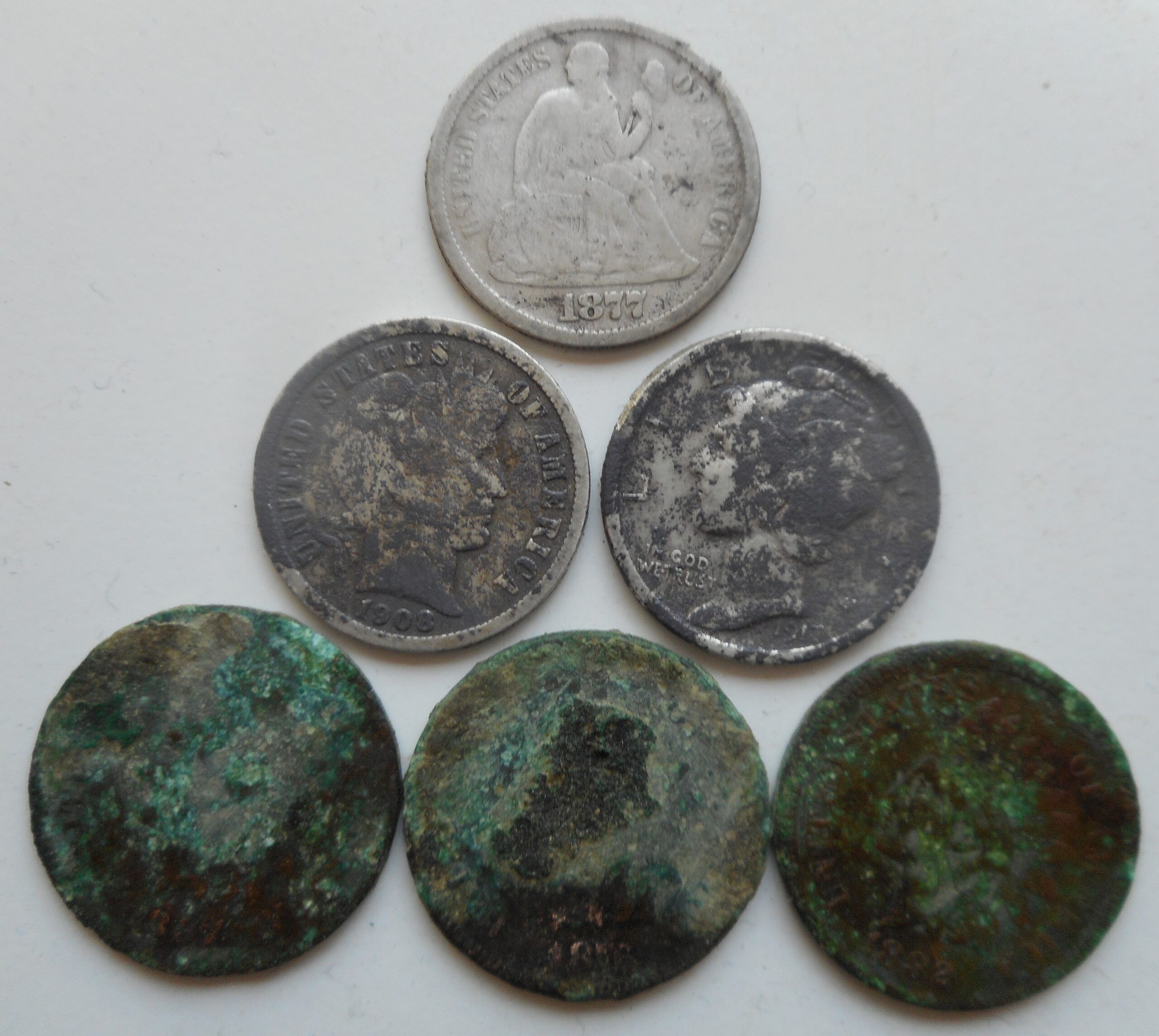 Finds from Seated Park in May 2022, as I closed in on 1000.